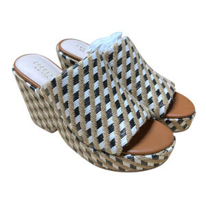 Cecelia New York Platform Sandals Frost Raffia Women's Size 11M New In Box